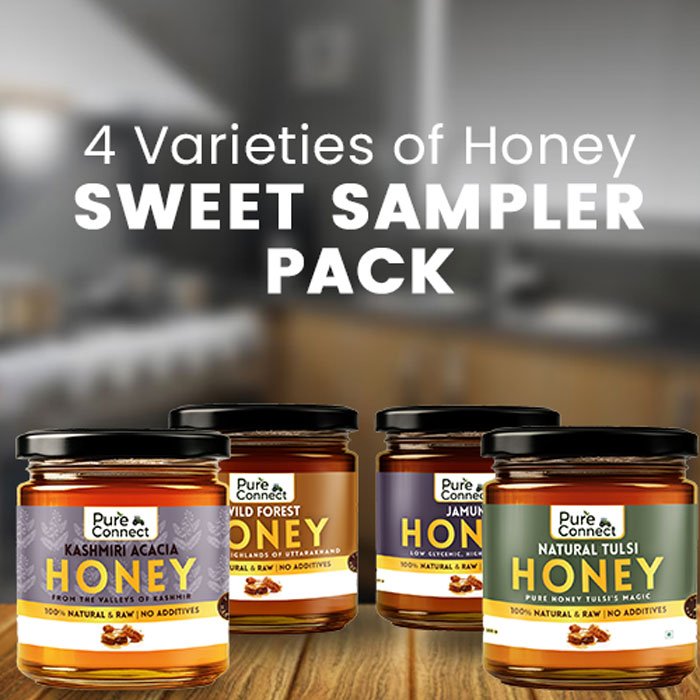 Sweet Sampler Pack – 4 Varieties of Honey